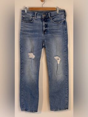 J. Crew Women’s Size 29 Mid-Rise Classic Straight Distressed Denim Jeans